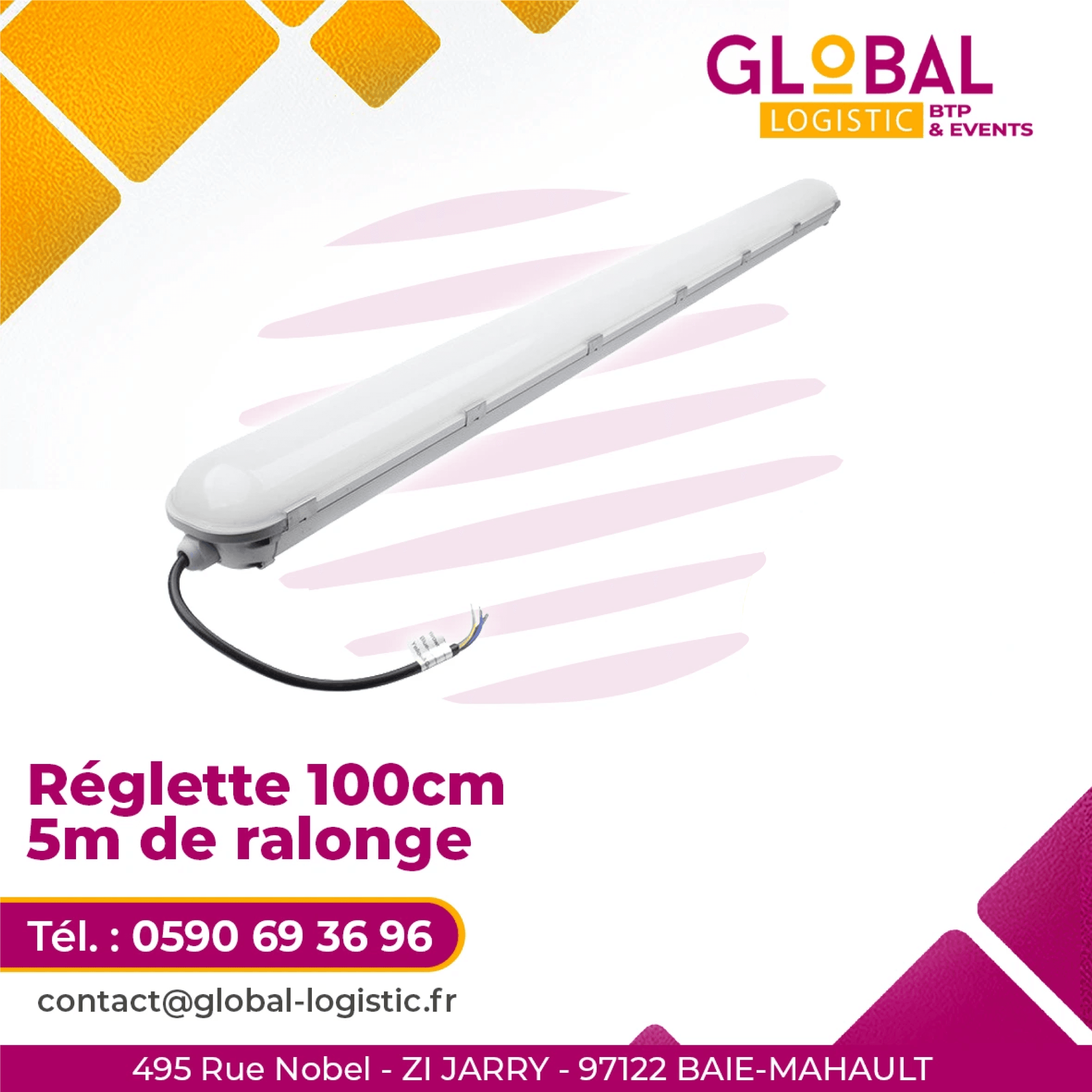 REGLETTE 100cm - 5m de rallonge