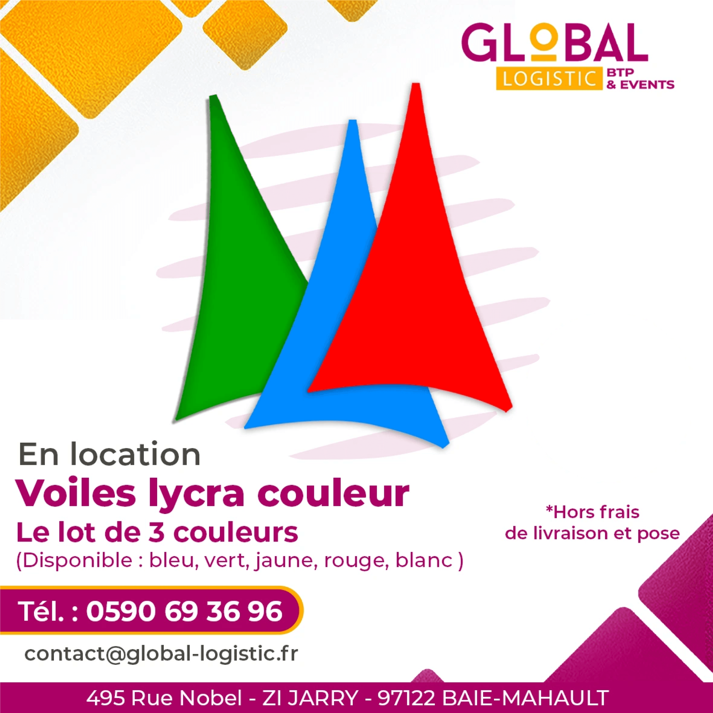 LYCRA COULEUR lot de 3/couleur