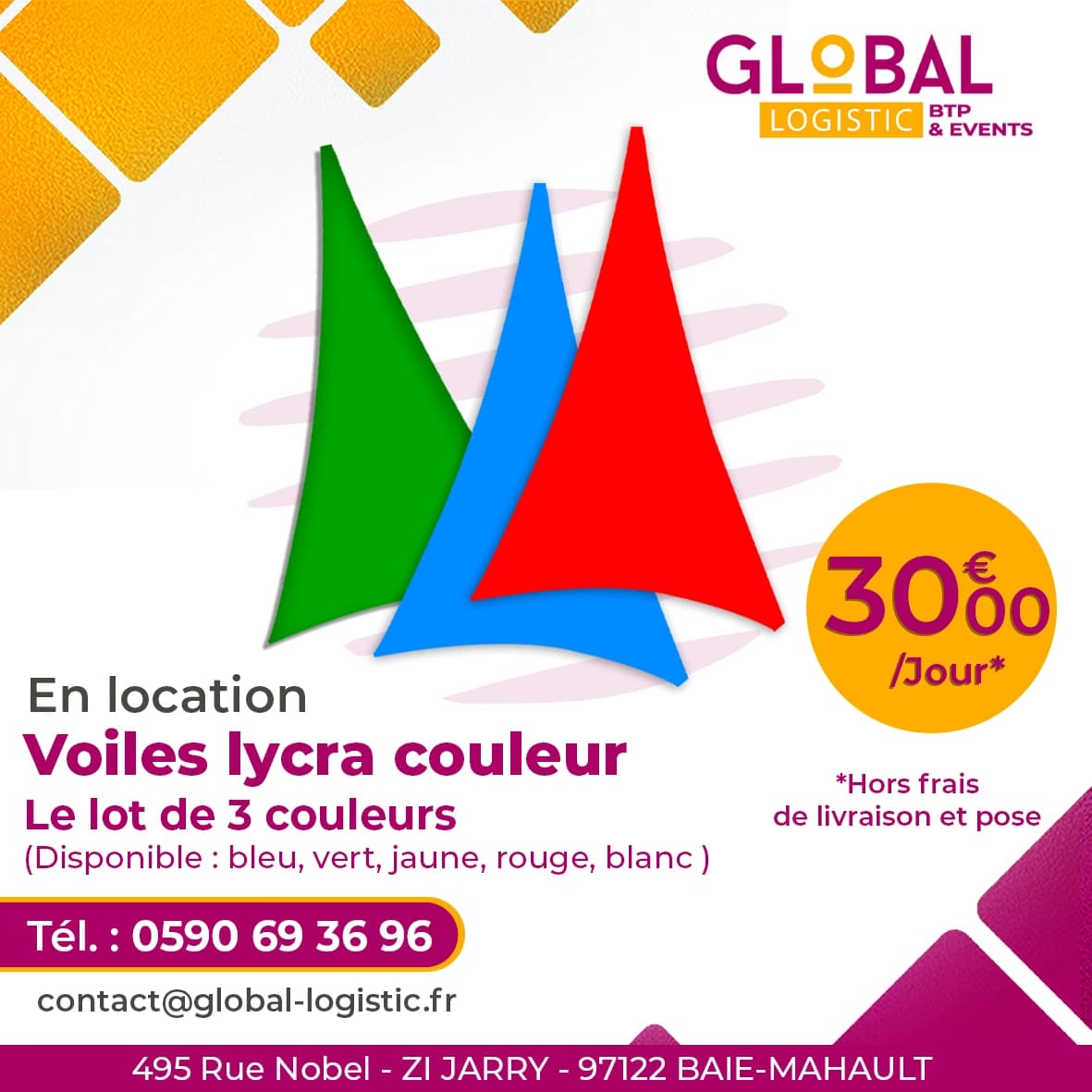 LYCRA COULEUR lot de 3/couleur